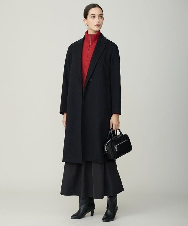 ICB L 【新色追加】ソフトカシミヤミックス ニットトラックジャケット ディープレッド