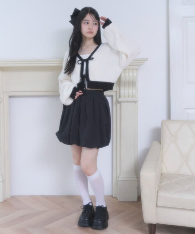 WEGO リボンカーディガン オフホワイト