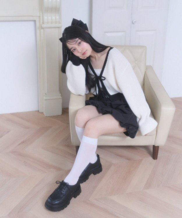 WEGO リボンカーディガン オフホワイト