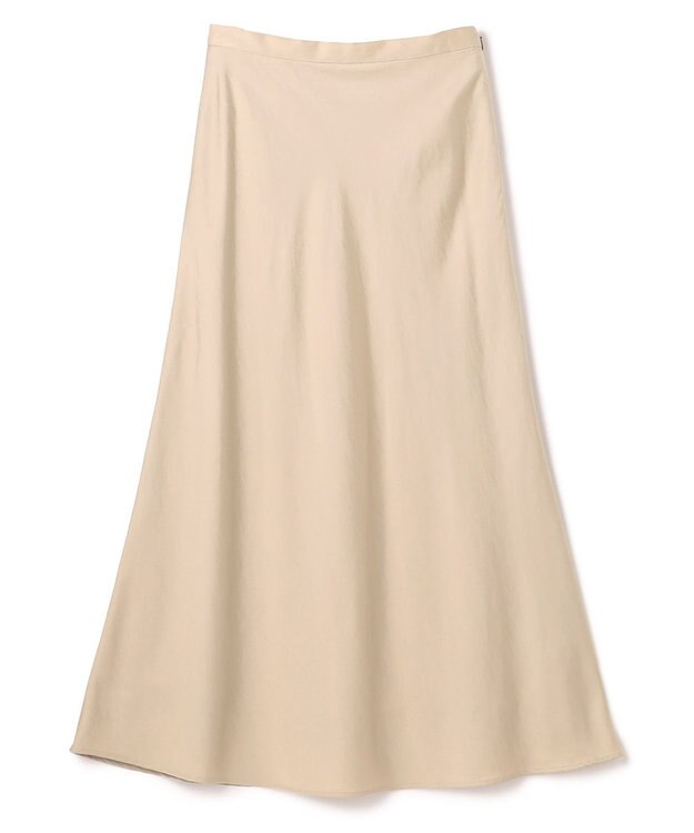 uncrave 【洗える】サテン フレアスカート（uncrave STANDARD） ベージュ