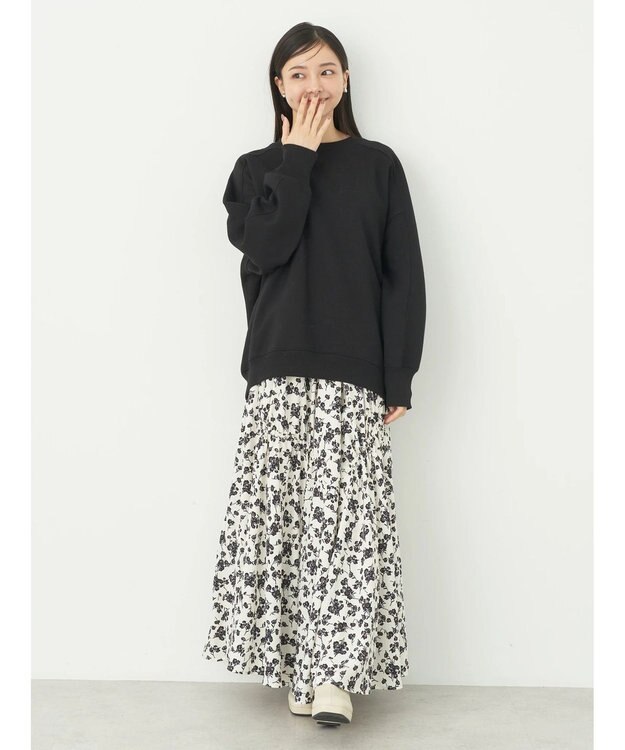 earth music&ecology 裏起毛チュニック Black