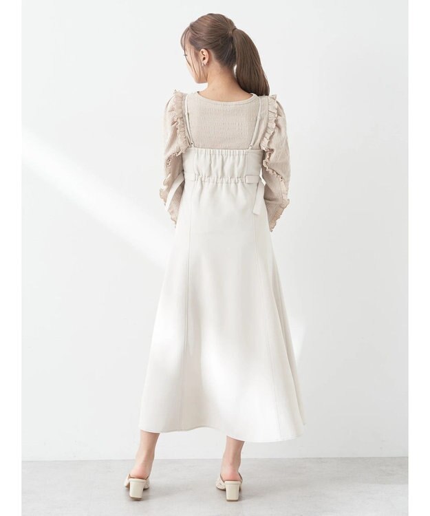 earth music&ecology サイドベルトフレアワンピース Ecru