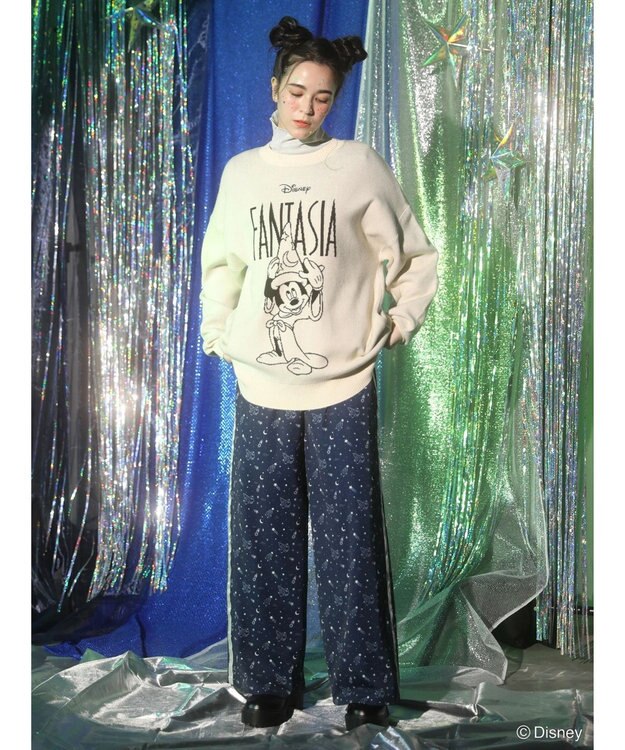 Green Parks ＦＡＮＴＡＳＩＡ／サイドライン柄パンツ Navy