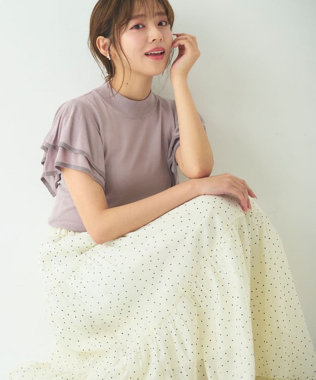 Feroux ドットティアード スカート アイボリー系1