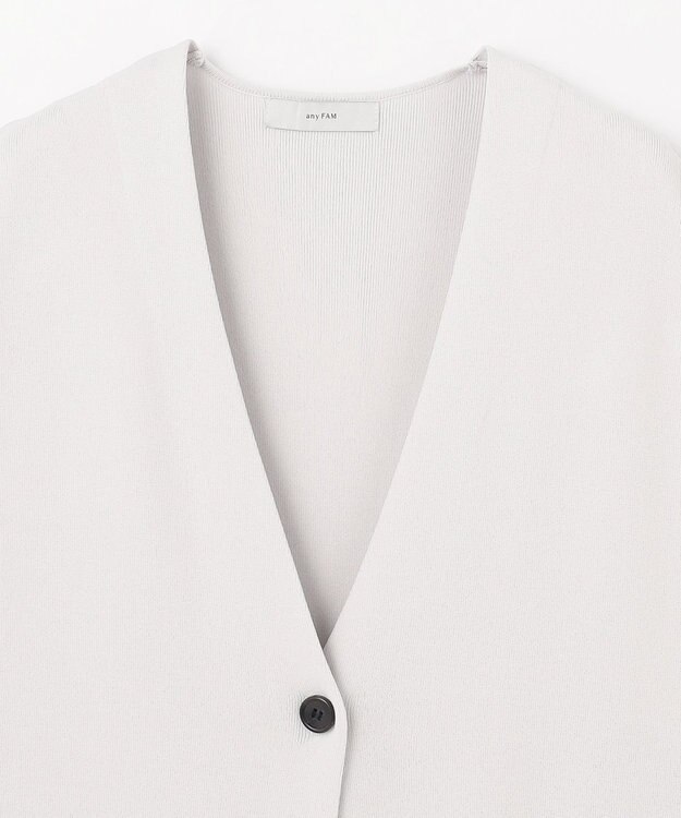 ANY L ロングニットジレ オイスター