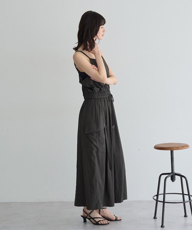 YECCA VECCA 【UVカット/遮熱/接触冷感】COOLカーゴキャミワンピース Charcoal Gray