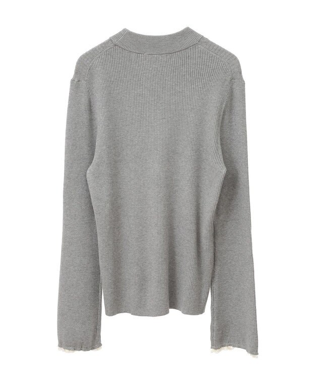 earth music&ecology ナローケーブルプルオーバー Gray Mixture
