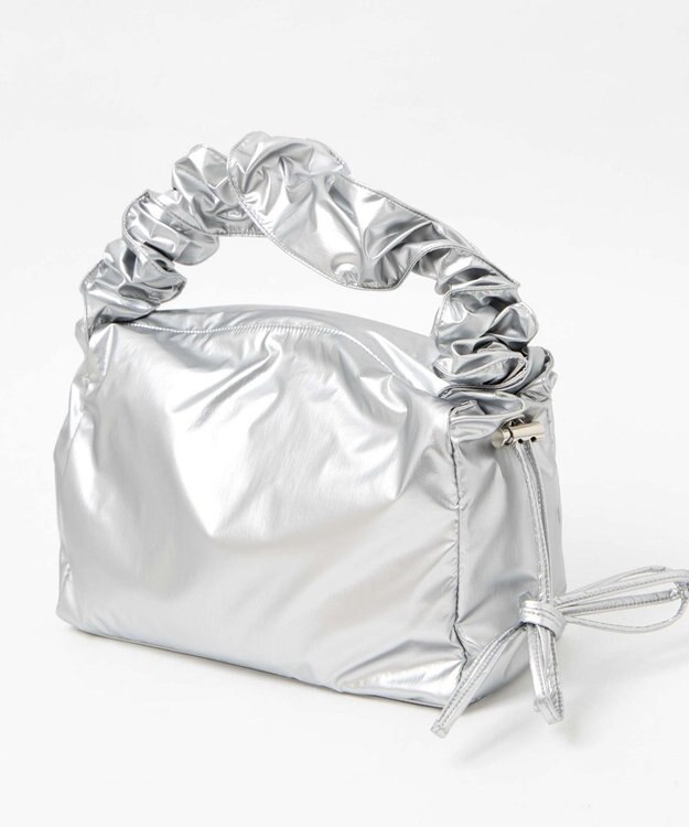 WEGO 【マルチWAY】ドロストギャザーショルダーバッグ シルバー