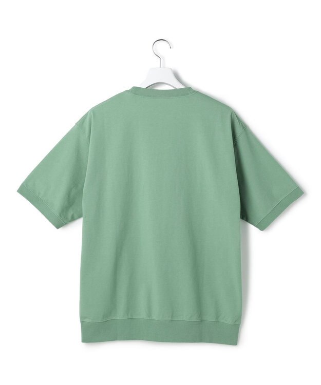 J.PRESS YORK STREET 【UNISEX】ブルドックプリント クルーネック Tシャツ ライトグリーン系