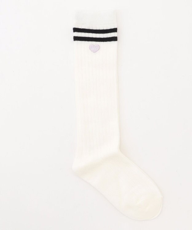 ANY KIDS ハートワンポイント　ハイソックス オフホワイト