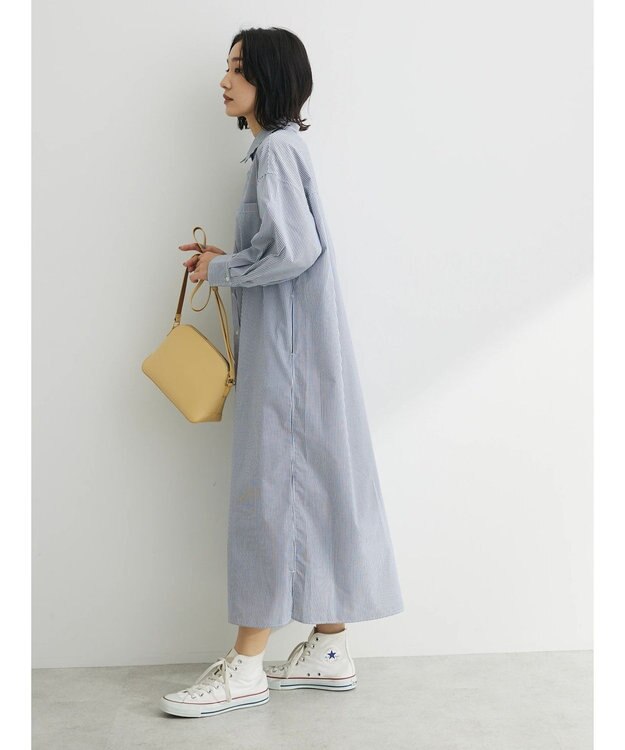 Green Parks アソートシャツワンピース Stripe Navy