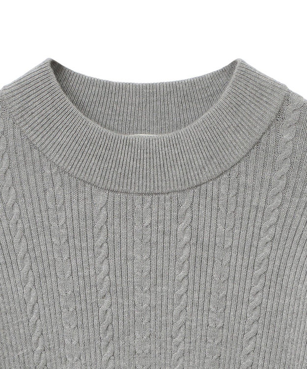 earth music&ecology ナローケーブルプルオーバー Gray Mixture