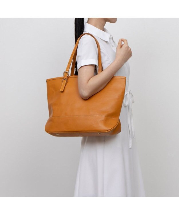 UNBILLION ペルケ perche / 牛革アジャストハンドルA4トート キャメル