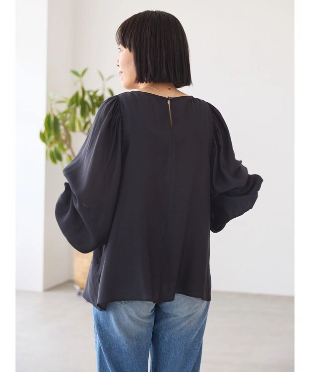 AMERICAN HOLIC 袖ボリュームシアーブラウス Black