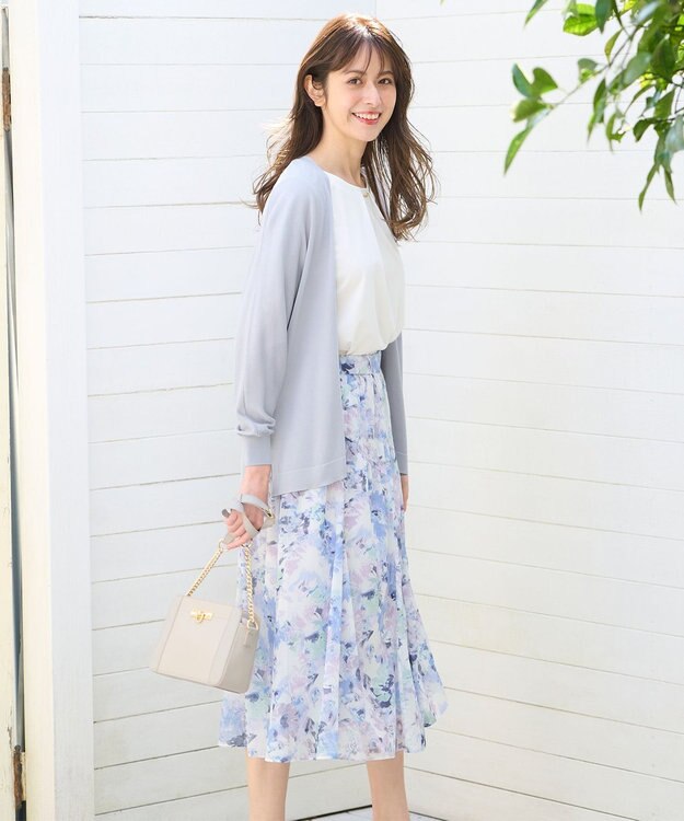 ANY SIS L 【UVケア】アイスタッチ カーディガン ブルーグレー