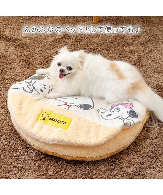 PET PARADISE スヌーピー 遠赤外線 くつろぎマット 《兄弟柄》 S ベージュ