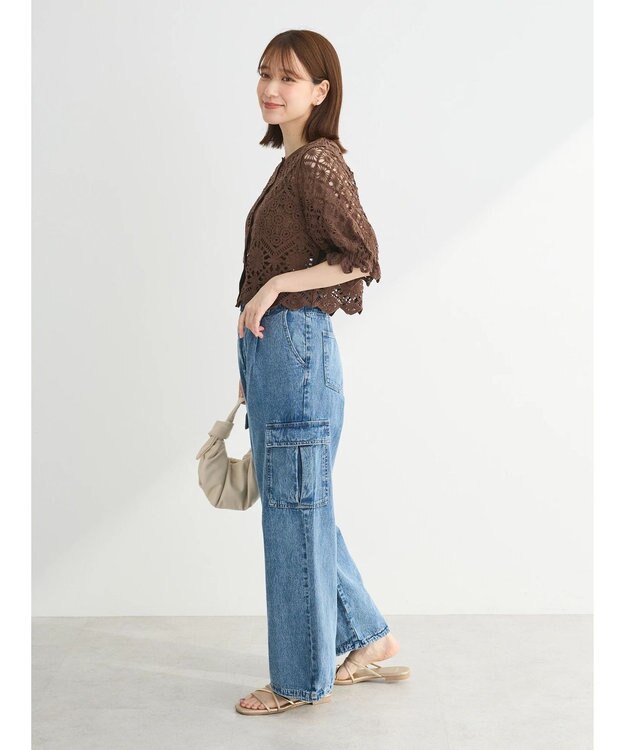 Green Parks ・ＳＵＧＡＲ　ＳＰＯＯＮ　２ｗａｙクロシェカーディガン Brown