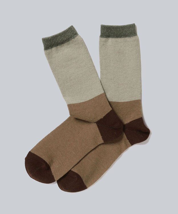 WHITE MAILS 【UNISEX】PAPER COLOR BLOCK SOCKS ソックス チャ