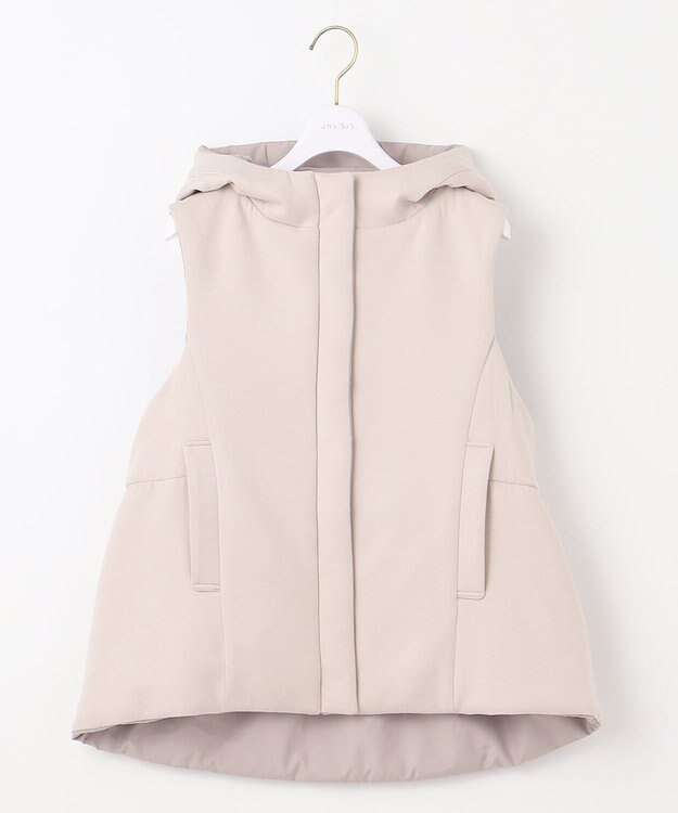 ANY SIS S 【2WAY】フェミニンペプラムパデット ベスト ベージュ×アイボリー