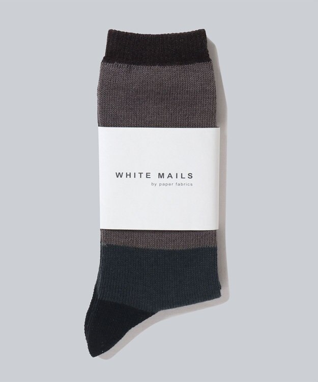 WHITE MAILS 【UNISEX】PAPER COLOR BLOCK SOCKS ソックス チャコールグレー