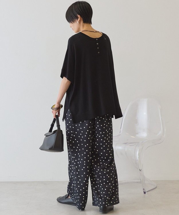 AMERICAN HOLIC ドットサテンイージーパンツ Black