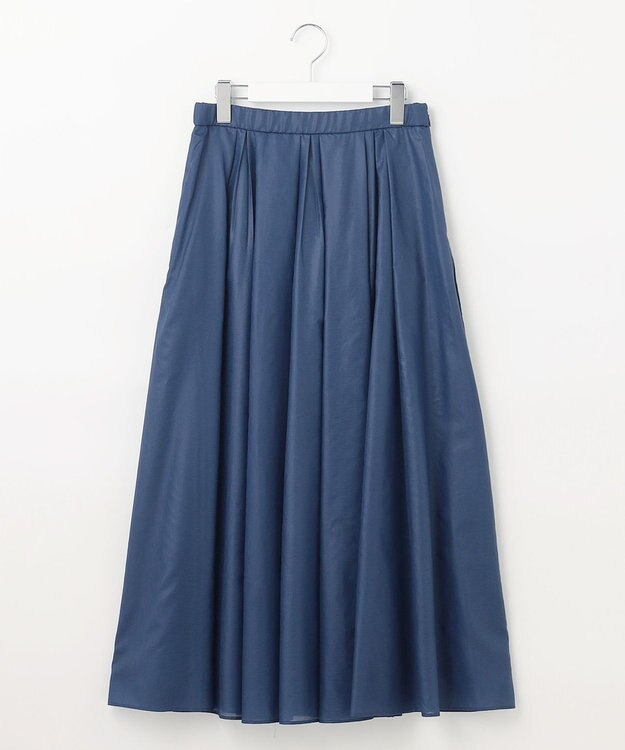 自由区 【洗える・XSサイズあり】シアーシャイニー スカート ダルブルー系