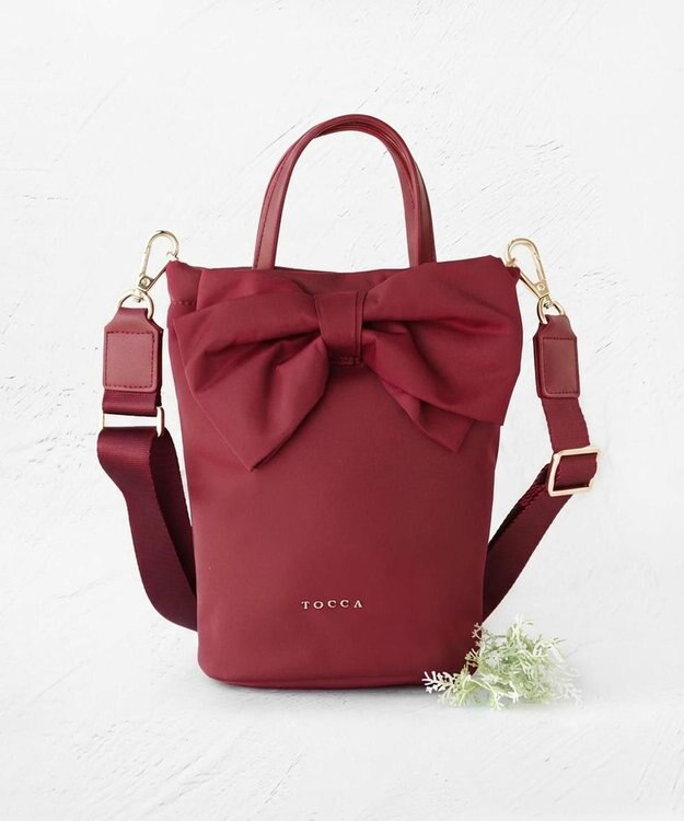 TOCCA 【泉里香さん着用】RIBBON KNOT NYLON MULTI BAG ナイロンマルチバッグ レッド系
