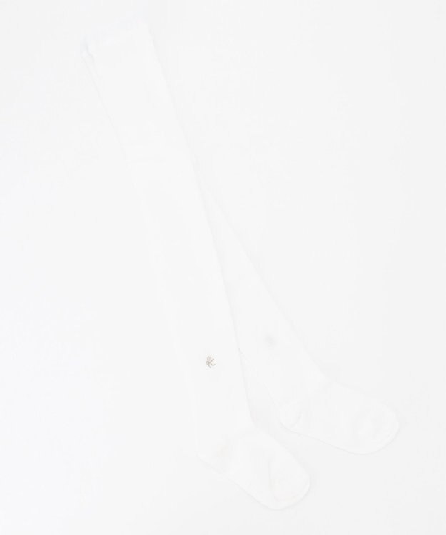 組曲 KIDS 【100~160cm】リボン柄 ナイロンタイツ アイボリー系