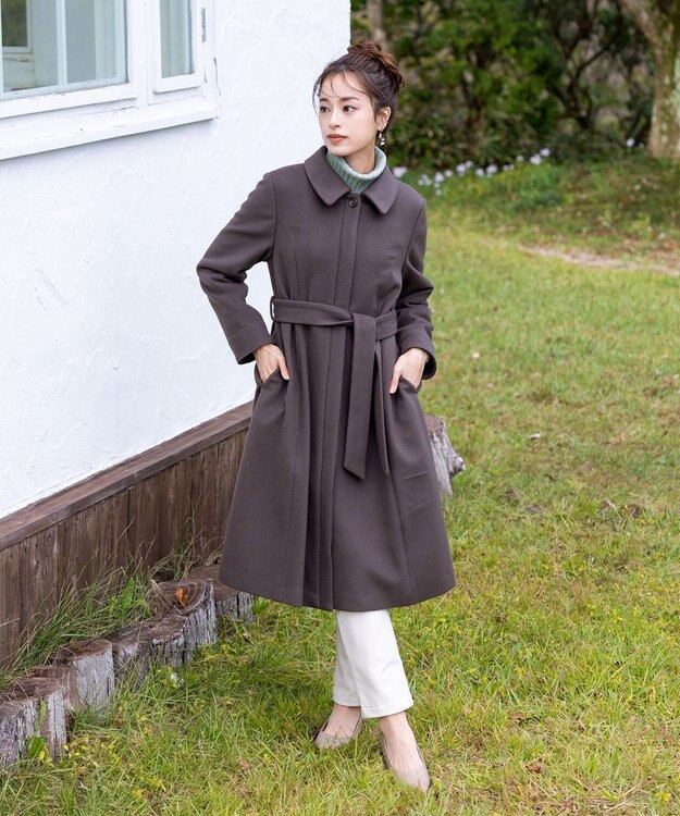 Tiaclasse L 【洗える】チェックジャガードニットチュニック ミント