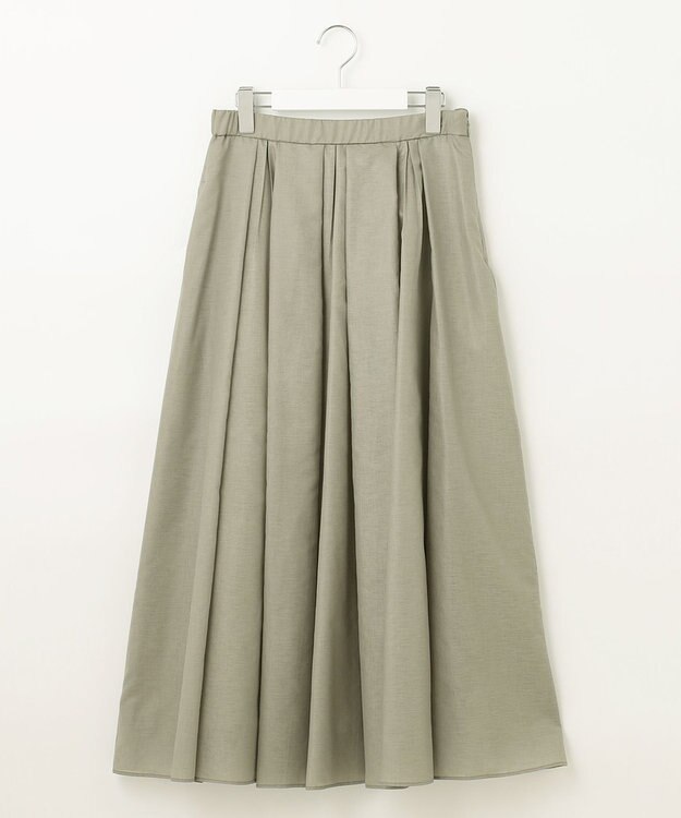 自由区 【洗える・XSサイズあり】シアーシャイニー スカート カーキ系