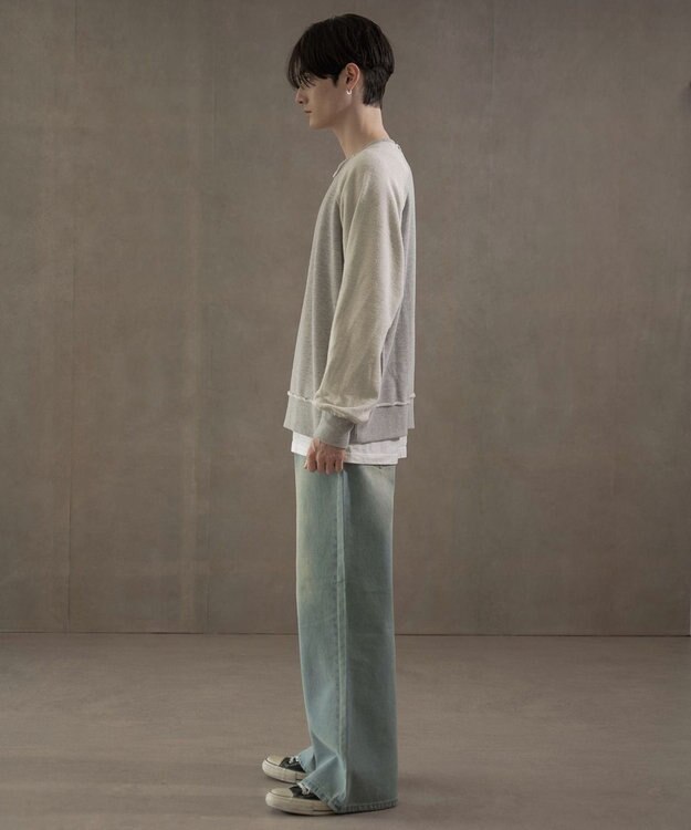 WEGO インサイドアウトラグランプルオーバー 杢グレー