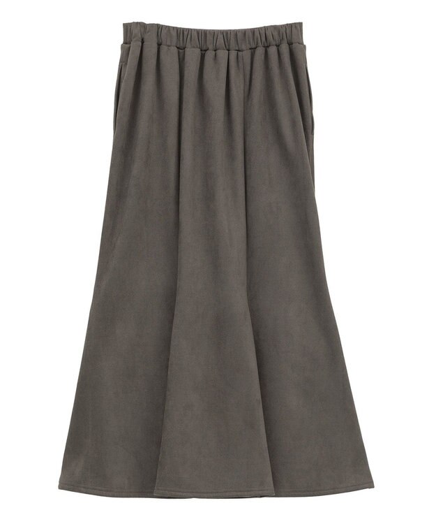 Green Parks なめらかタッチスウェード調マーメイドスカート Charcoal Gray