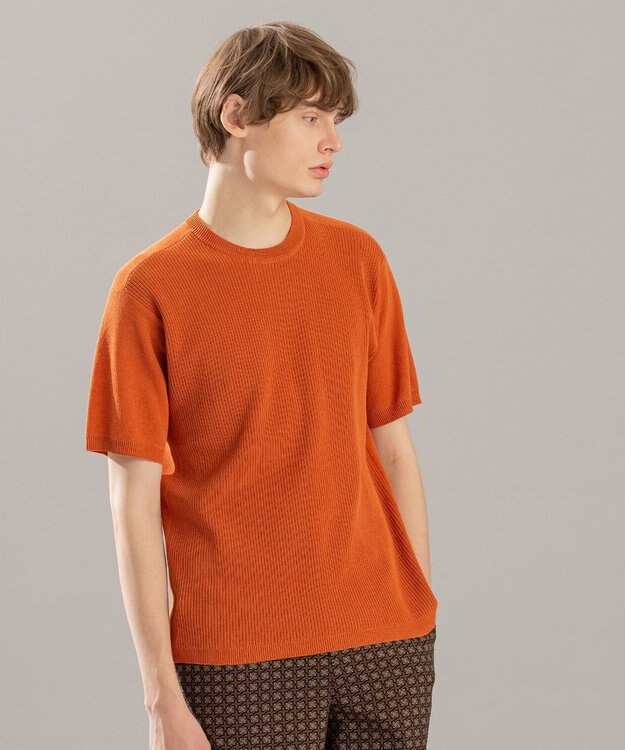 JOSEPH HOMME ストライプカナパ ニット オレンジ系