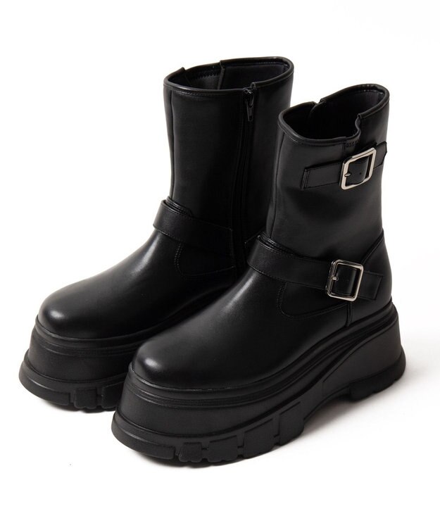 WEGO 厚底ボリュームエンジニアブーツ ブラック