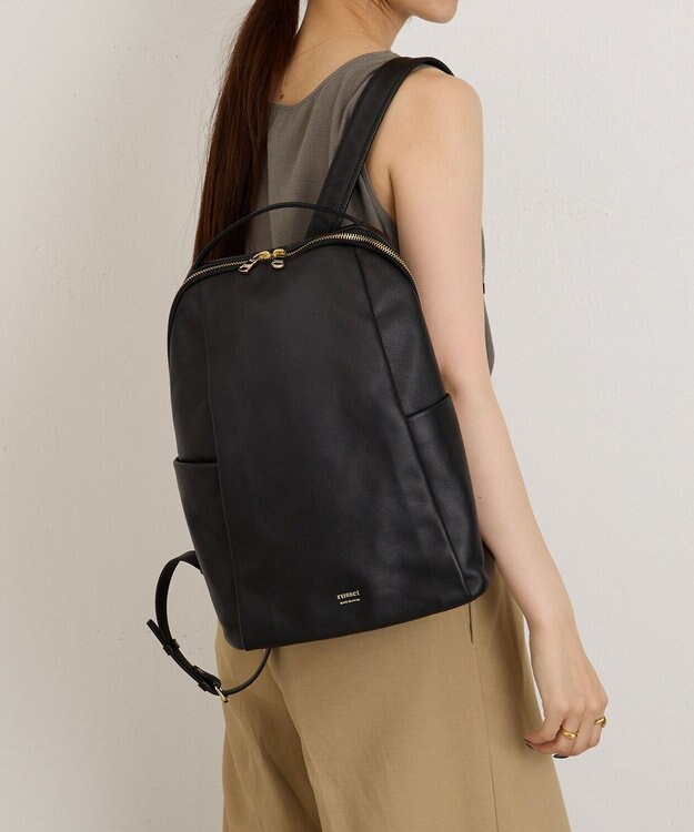 russet ＜背面メッシュ仕様＞レザーリュックサック(CE-1373) Black