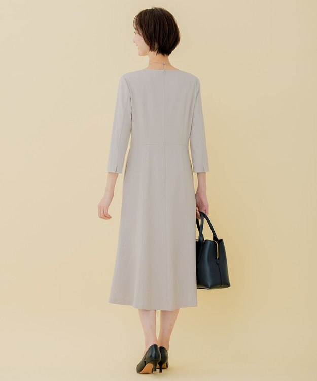 自由区 【洗える】WASHABLEPONTE ワンピース ライトグレー系