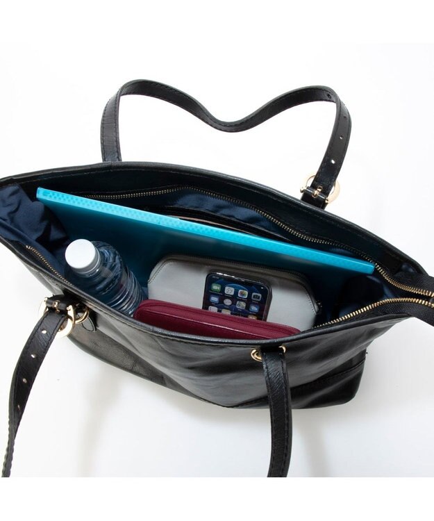 UNBILLION ペルケ perche / 牛革アジャストハンドルA4トート ブラック