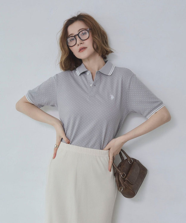 WEGO 【26年春夏新カラー登場/ユニセックス着用ITEM/SMLサイズ展開】U.S. POLO ASSN.別注ラインポロシャツ 柄1