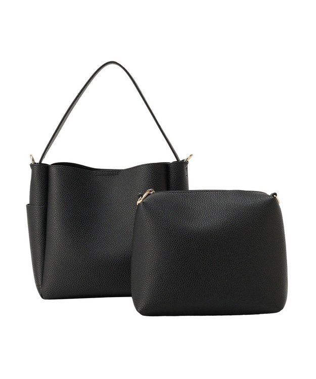 AMERICAN HOLIC 【2点セット】2WAYワンハンドルミニトート+ポーチ Black
