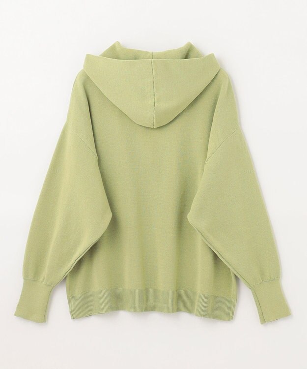 ANY 【洗濯機可】ハーフジップアップ ニットフーディ グリーン