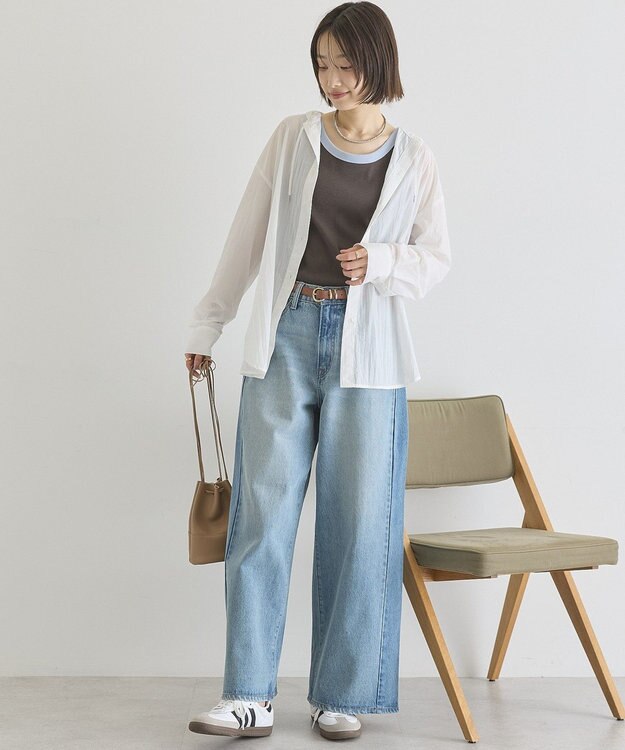 AMERICAN HOLIC ナイロンフーディーシャツ Off White