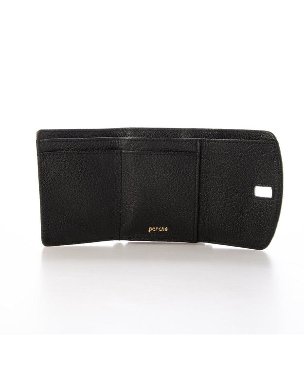 UNBILLION ペルケ perche / ハラコタイプチェック柄3つ折り財布 ブラックチェック