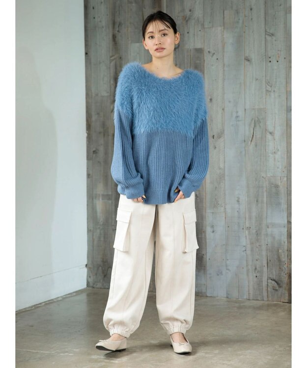 Green Parks ・Ｐｅｔｉｔ　Ｆｌｅｕｒ　シャギーキリカエニット Blue