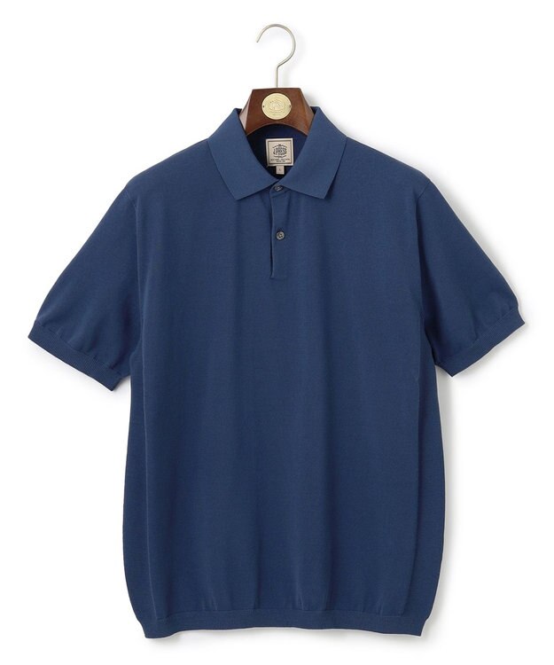 J.PRESS MEN 機能×縫製₌快適な着心地 「高見え」ニットポロ【接触冷感 / 洗える】ホールガーメントニット ポロシャツ ブルー系