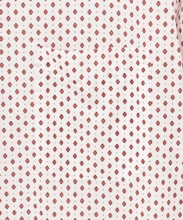 JOSEPH ABBOUD 【綿100％・ストレッチ・イージーケア】コンフォートジャージー プリント シャツ ワイン系5