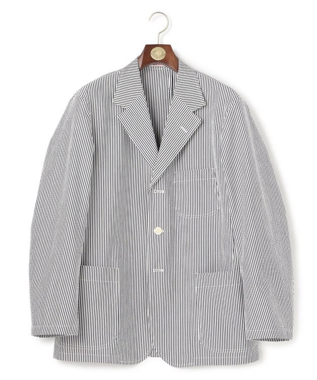 J.PRESS MEN 【J.PRESS ORIGINALS】Silk Seersucker 3B Sack Jacket / Japan Made ネイビー系1