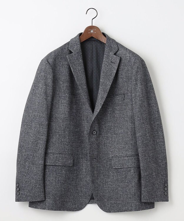 JOSEPH ABBOUD 【キングサイズ・ストレッチ】フランネルジャージ ジャケット ネイビー系