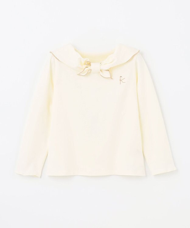 組曲 KIDS 【110-140cm】セーラーリボン Tシャツ オフホワイト系