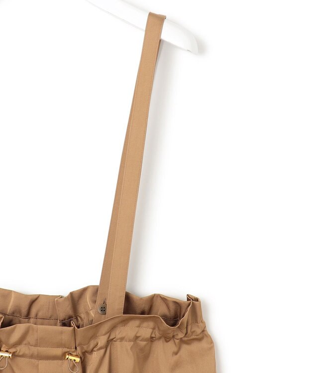 23区 S 【接触冷感/洗える】ヴィンテージソフトサテン サスペンダー パンツ キャメル系