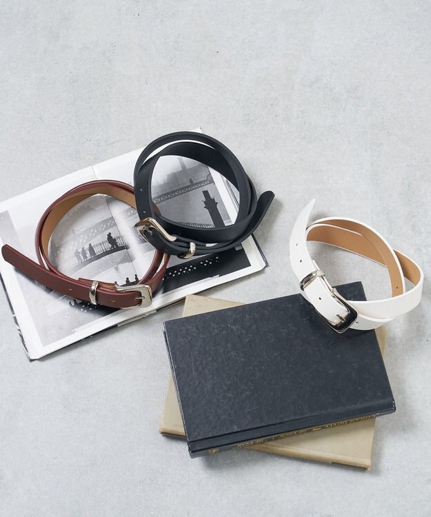 WEGO Lプレーン細ベルト ブラウン